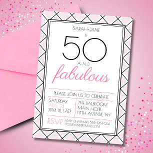 50 and fabulous birthday party invitation