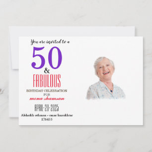 50 and fabulous  Birthday Party Invitation