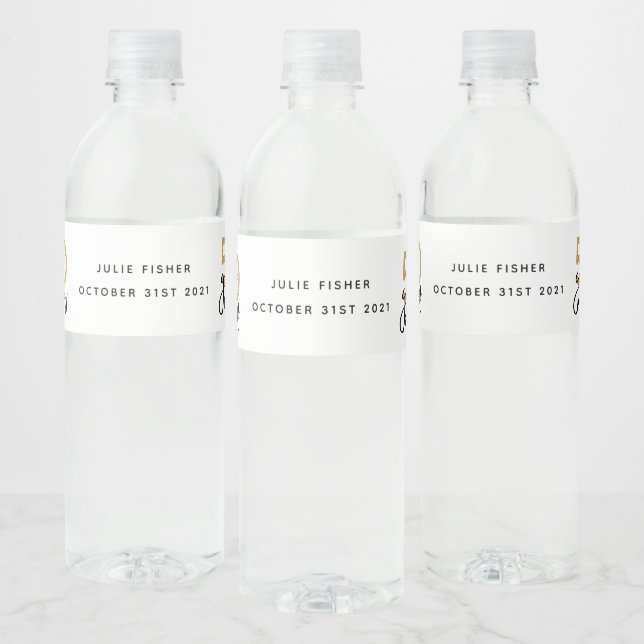 50 and fabulous birthday party label (Bottles)