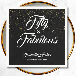 50 and Fabulous Birthday Party Napkin