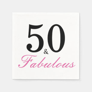 50 and Fabulous Birthday Party Napkin