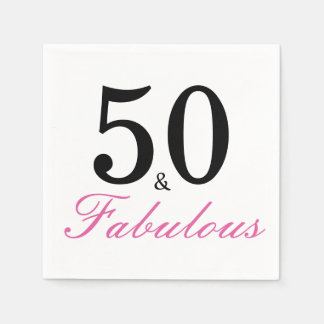 50 and Fabulous Birthday Party Napkin