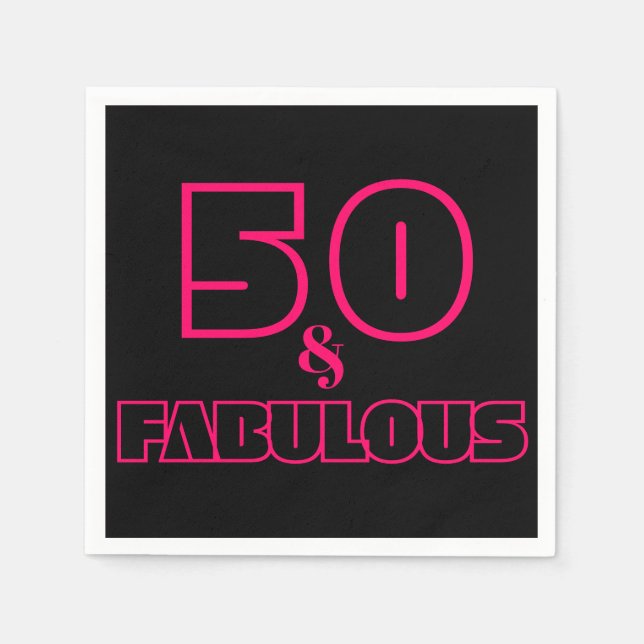 50 and Fabulous Birthday Party Napkin (Front)