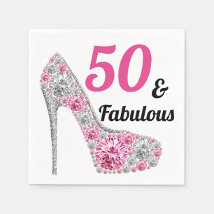 50 and Fabulous Birthday Party Napkin