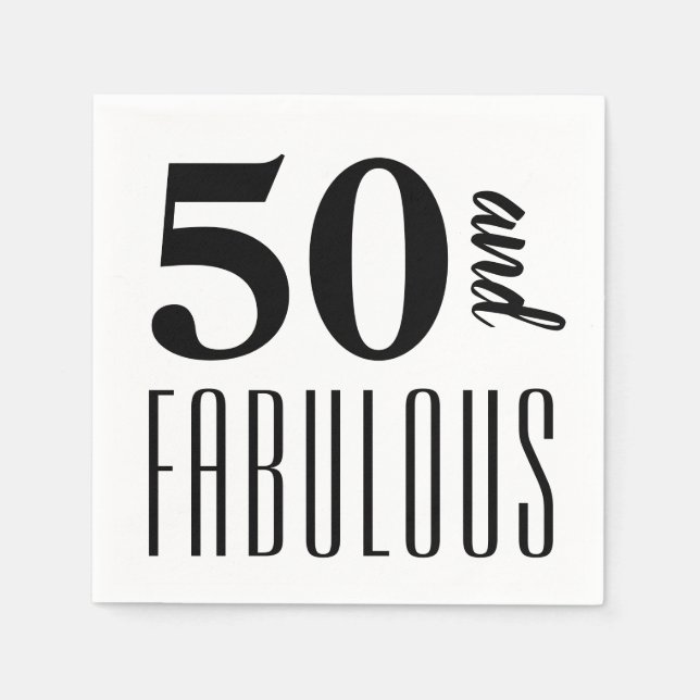 50 and Fabulous | Birthday Party Paper Napkin (Front)