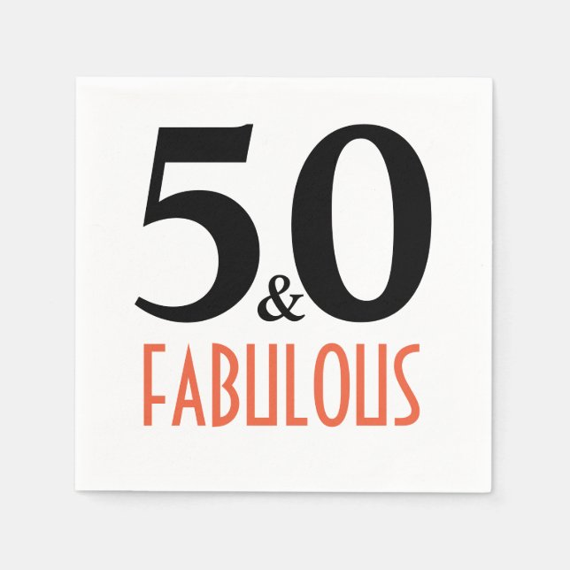 50 and fabulous birthday party paper napkin (Front)