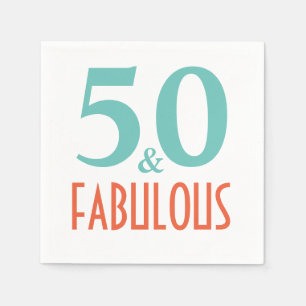 50 and fabulous birthday party paper napkin