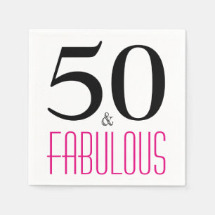 50 and Fabulous Birthday Party Paper Napkins