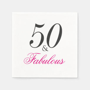 50 and Fabulous Birthday Party Paper Napkins