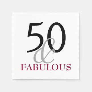 50 and Fabulous Birthday Party Paper Napkins