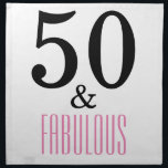 50 and Fabulous Birthday Party Paper Napkins<br><div class="desc">Celebrate turning 50 in style with this elegant 50th birthday design. 50 and Fabulous in hot pink and black text. A real eye-catcher at every birthday party.</div>