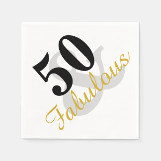50 and Fabulous Birthday Party Paper Napkins