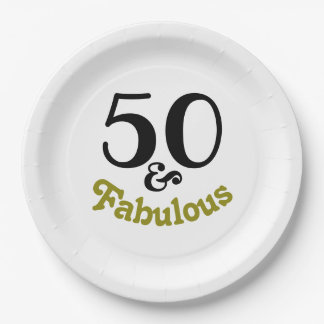 50 and Fabulous Birthday Party  Paper Plate