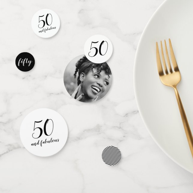 50 and Fabulous Birthday Party Photo  Confetti (Group)