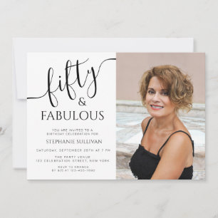 50 And Fabulous Birthday Party Photo Invitation