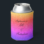 50 And Fabulous Birthday Pink Purple Glitter 2020 Can Cooler<br><div class="desc">Designed with pretty,  girly and beautiful pink purple glittery background and personalised text template for name which you can edit,  this is perfect for the 50th birthday celebrations,  party favours or gifts!</div>