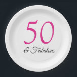 50 and Fabulous birthday plates<br><div class="desc">Paper plates to celebrate the 50th birthday of a fabulous person!</div>