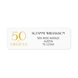 50 and Fabulous Birthday Return Address Label