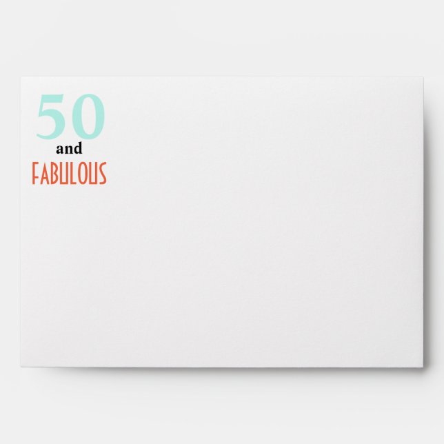 50 and fabulous birthday return address printed envelope (Front)