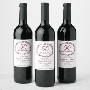 50 And Fabulous Birthday Wine Label