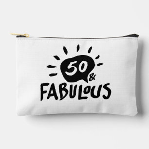 50 and Fabulous Black 50th Birthday Cosmetic Bag