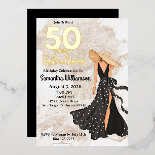50 and Fabulous Black and Gold Birthday Party