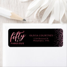 50 and Fabulous Black and Pink Glitter Birthday
