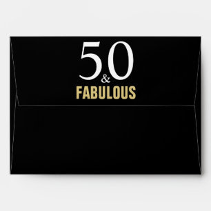 50 and Fabulous Black Gold 50th Birthday  Envelope