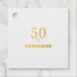 50 And Fabulous Black Gold Birthday Party Cute Favour Tags<br><div class="desc">Designed with elegant & simple text templates,  this is perfect for the 50th birthday party celebrations!</div>