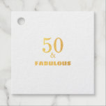 50 And Fabulous Black Gold Birthday Party Cute Favour Tags<br><div class="desc">Designed with elegant & simple text templates,  this is perfect for the 50th birthday party celebrations!</div>