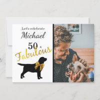50 and Fabulous - Black & Gold - Black Lab Dog