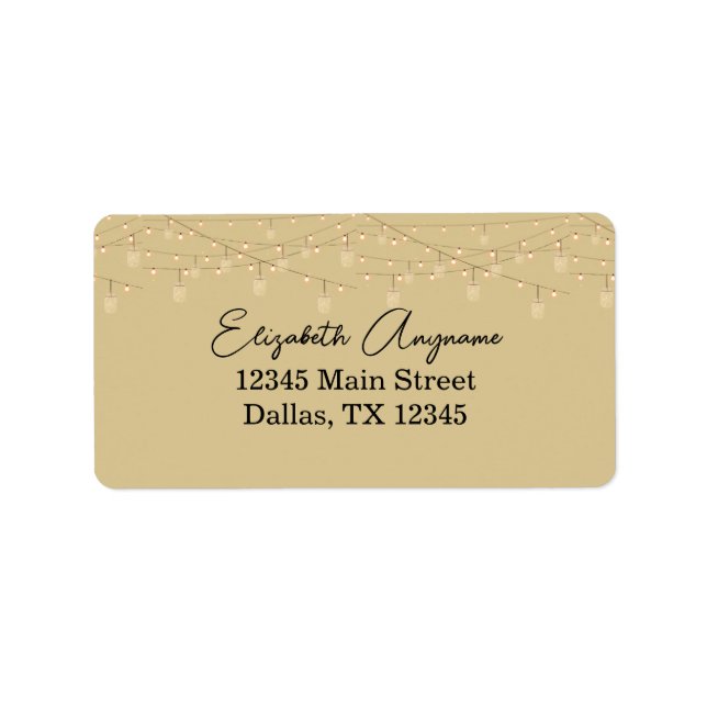 50 and Fabulous Black Text Gold Lights Label (Front)