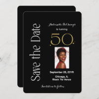 50 and Fabulous Black White Gold Birthday Party
