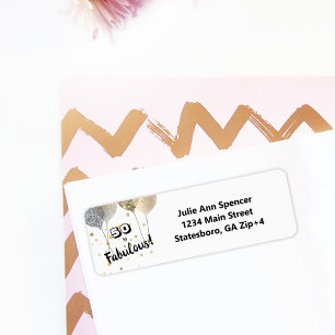 50 and Fabulous Bold Birthday Return Address