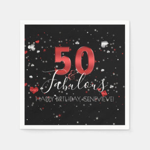 50 and Fabulous   Casino Vegas Birthday Napkin