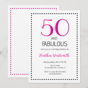 50 and Fabulous Charming 50th Birthday Invitation