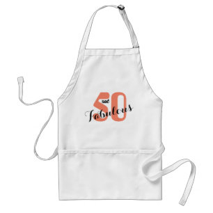 50 and Fabulous Coral 50th Birthday Party Standard Apron