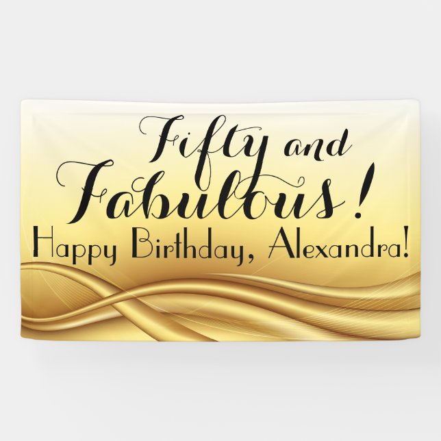 50 and Fabulous Custom 50th Birthday Party Banner (Horizontal)