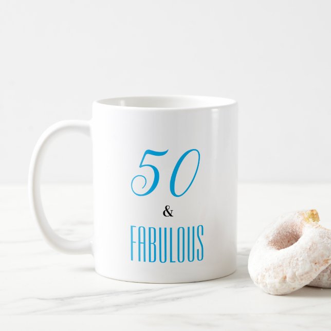 50 and Fabulous customisable Coffee Mug (With Donut)