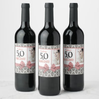 50 and fabulous damask and bow birthday party