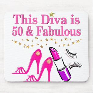 50 AND FABULOUS DIVA MOUSE MAT