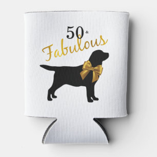 50 and Fabulous- Dog Years - Funny Black Lab Gold Can Cooler