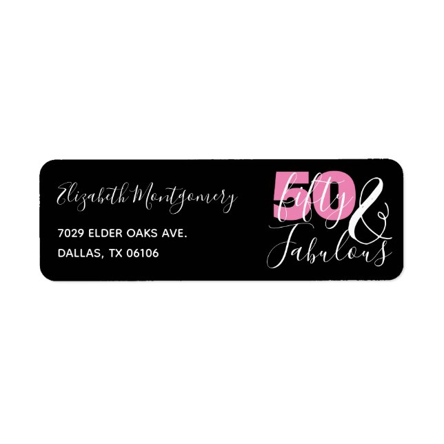 50 And Fabulous Elegant Return Address (Front)
