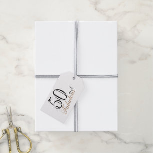 50 and Fabulous Elegant Script 50th Birthday Gift Tags