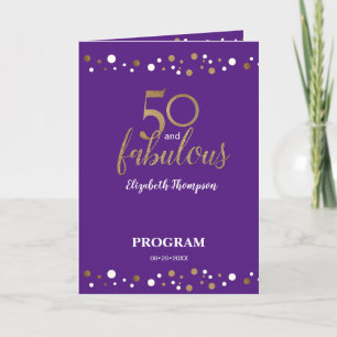 50 and fabulous fiftieth Birthday Purple Programme