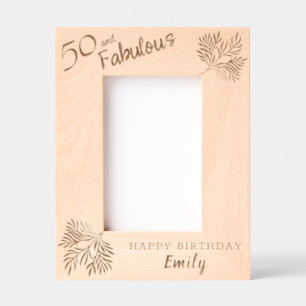 50 and Fabulous Foliage 50th Birthday Etched Frames