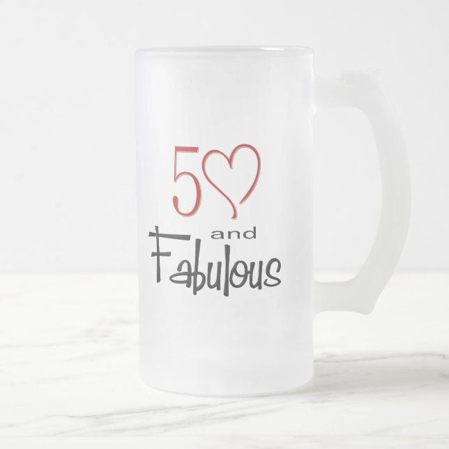 50 and Fabulous Frosted Glass Beer Mug (Right)