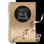 50 and Fabulous Glam Chic Girly Gold Black Blush  Planner<br><div class="desc">This planner is a cute and budget friendly gift for a 50 and Fabulous Lady!  Add sparkle and glam to her planning - You can add a personal message and her name too!</div>