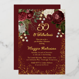 50 and Fabulous Glam Rose Floral Birthday Party
