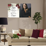 50 and Fabulous Glam Rose Floral Birthday Party Banner<br><div class="desc">Elegant and classy dark red and burgundy floral roses with seed pearls on a splatter sepia coloured frame "50 and Fabulous" birthday party design by Holiday Hearts Designs.</div>
